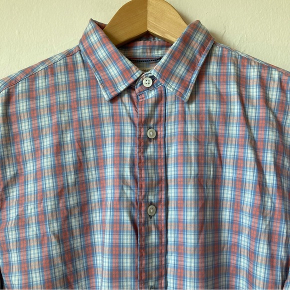 Faherty Men's Blue and Pink Plaid Casual Button Down Shirt Cotton/ Nylon Size S - Picture 9 of 12